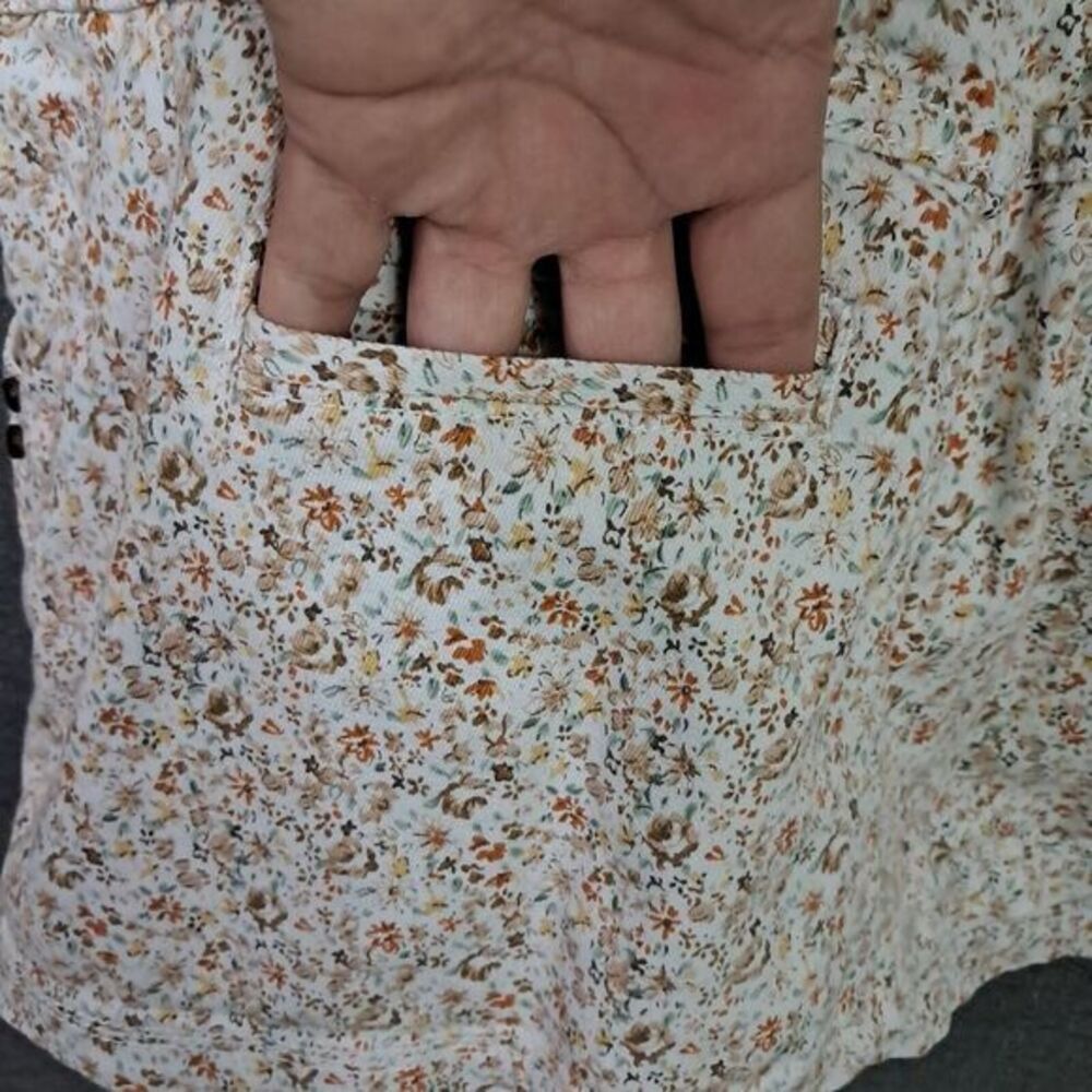 Blanco Denim Dress Womens Large Dixie Floral Cream Pockets Stretch Spain Sporty‎ - Picture 9 of 13